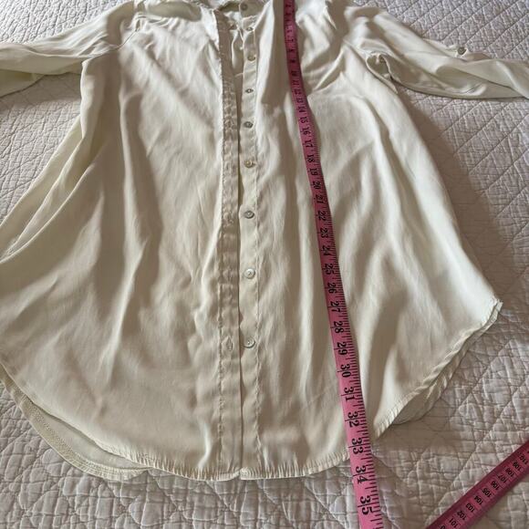 UMGEE Shirt Dress Blouse Bone L Light Academia Preppy Elevated Elegant Granola - Picture 6 of 8